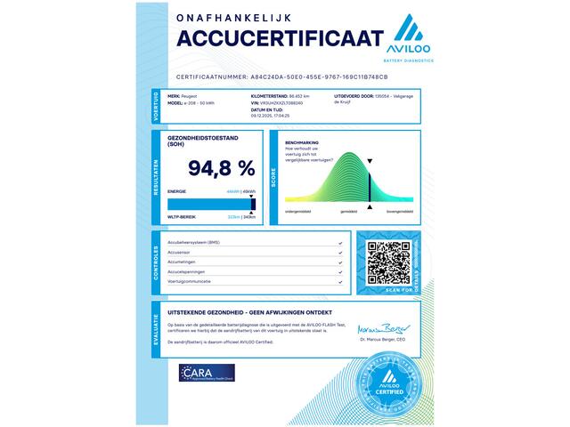 Peugeot e-208 EV GT 350 50 kWh | SoH 94,8% | Pano | Camera | Navigatie!
