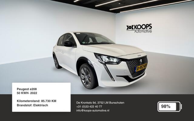 Peugeot e-208 50Kwh SOH 98% | Carplay | Parkeersensor | Cruise Control