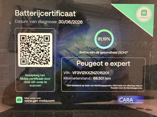 Peugeot e-Expert Standard Premium 136 PK 75 kWh CarPlay/Cruise control/achteruitrij camera