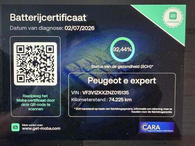 Peugeot e-Expert Standard Premium 136 PK 75 kWh Cruise Control