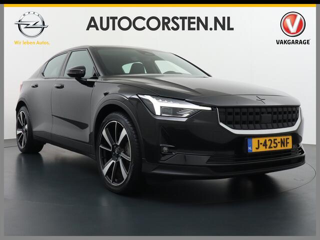 Polestar 2 AUT. 408 pk Long Range Dual Motor 78kWh Trekhaak Panoramadak Electr.Stoelen Verwarmd+Achterbank+Stuur Adaptive-Cruise Carplay Android 360°Camera 19"Lmv Led-Pixel WiFi PDC Park-Assist System-Home-Link Elektr.A.Klep Google Maps ECC Apps Verkeersbord detecti