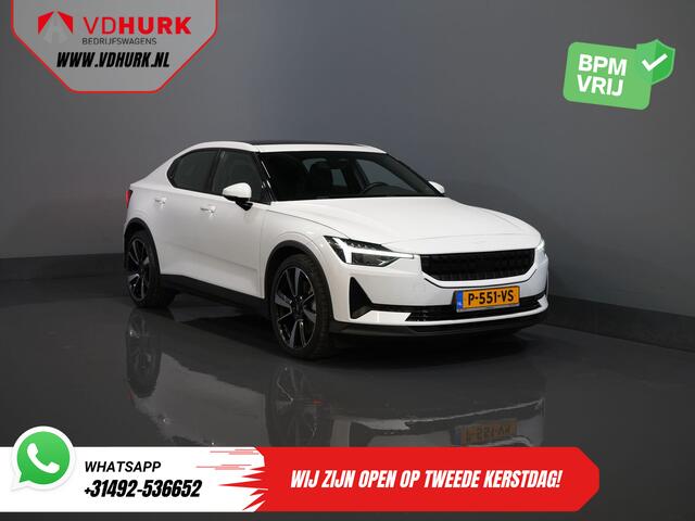 Polestar 2 Long Range 78 kWh 551 WLTP LED/ Adapt.Cruise/ Pano/ Stuurverw./ Stoelverw./ Memory/ Navi/ Carplay/ Climate/ Camera/ 20'' LMV