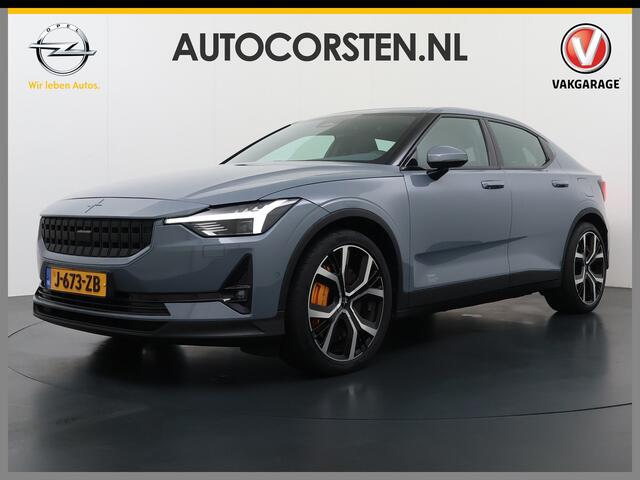 Polestar 2 PERFORMANCE Long Range Dual Motor AWD Launch Edition 78kWh Trekhaak Adap.Cruise Pano-Dak Harman&Kardon®-Audio Navi Ecc Apple Carplay Android Auto 360°Camera SOH 91% 4WD Stuur-Stoel-Achterbankverwarming Elek.Achterklep Privacy Glas Lmv 20" Led Dodehoekdete