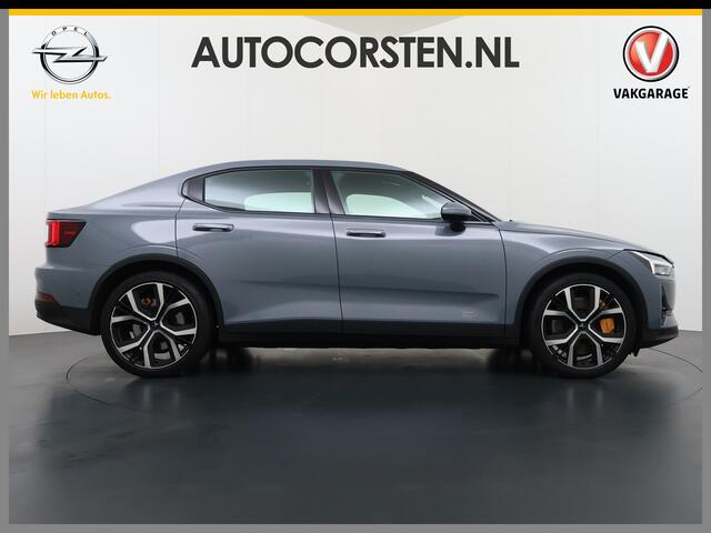 Polestar 2 PERFORMANCE Long Range Dual Motor AWD Launch Edition 78kWh Trekhaak Adap.Cruise Pano-Dak Harman&Kardon®-Audio Navi Ecc Apple Carplay Android Auto 360°Camera SOH 91% 4WD Stuur-Stoel-Achterbankverwarming Elek.Achterklep Privacy Glas Lmv 20" Led Dodehoekdete