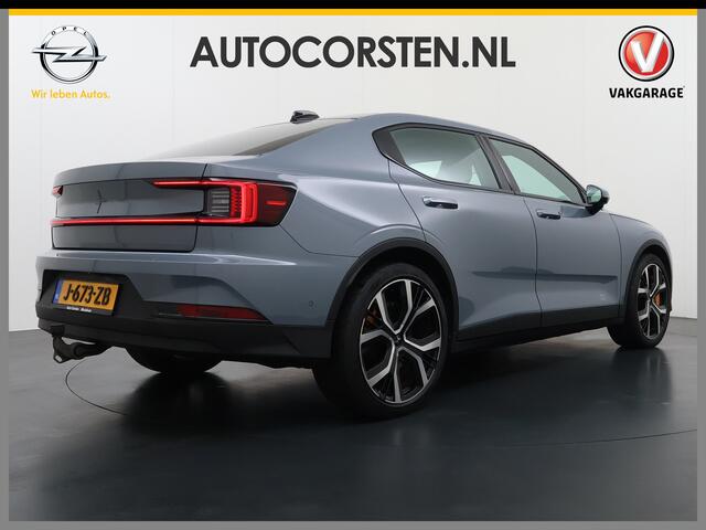 Polestar 2 PERFORMANCE Long Range Dual Motor AWD Launch Edition 78kWh Trekhaak Adap.Cruise Pano-Dak Harman&Kardon®-Audio Navi Ecc Apple Carplay Android Auto 360°Camera SOH 91% 4WD Stuur-Stoel-Achterbankverwarming Elek.Achterklep Privacy Glas Lmv 20" Led Dodehoekdete
