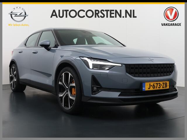 Polestar 2 PERFORMANCE Long Range Dual Motor AWD Launch Edition 78kWh Trekhaak Adap.Cruise Pano-Dak Harman&Kardon®-Audio Navi Ecc Apple Carplay Android Auto 360°Camera SOH 91% 4WD Stuur-Stoel-Achterbankverwarming Elek.Achterklep Privacy Glas Lmv 20" Led Dodehoekdete