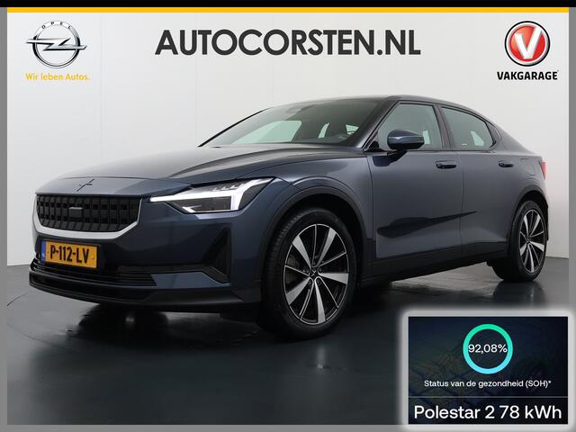 Polestar 2 69kWh SOH 92% Navi Ecc Camera Cruise Control Pdc Stoelverwarming Apple Carplay Android Auto Standard Range Single Motor Elek.Achterklep Lmv 19" Led Isofix Memory Elek.Stoel Keyless Rijstrooksensor 100% Dealeronderhouden