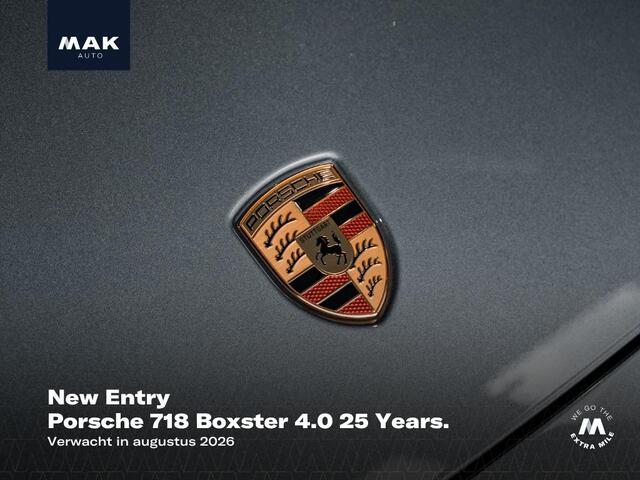 Porsche 718 Boxster 4.0 25 Years , 47/1250, 20", PASM, Bose, sportstoelen+, keyless, camera, cruise