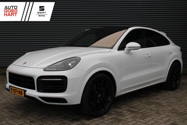 Porsche CAYENNE Coupé 3.0 E-Hybrid Carrarawit Metallic Panoramadak Luchtvering Achterasbesturing Softclose Vol-Leder NL-Auto