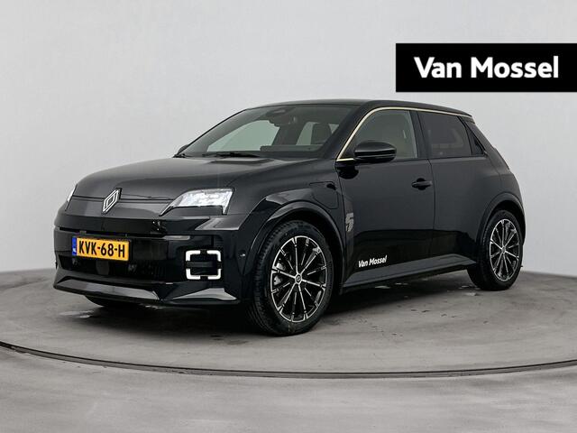 Renault 5 comfort range iconic cinq 52 kWh | Pack Winter | Pack Safety & Advanced Driving Assist | Harman/Kardon | Daklijst Warm Titanium | V2G | Adaptive Cruise Control met Stuurhulp | Blind Spot Warning | Easy Park Assist | Achteruitrijcamera | Parkeersensoren Rondom | Keyless | Warmtepomp |