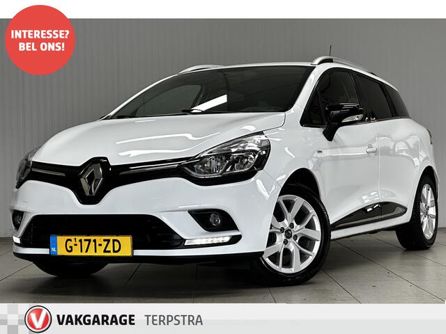 Renault CLIO Estate 0.9 TCe Limited/ Facelift!/ Apple + Android/ DAB+/ Keyless/ Navi/ Airco/ Cruise/ Elek. pakket/ Isofix/ Bluetooth/ Armsteun/ Multi. LEDER. Stuur/ 16'' LMV/ Mistl./ PDC/ Extra getint glas/ Chroom/ Dakrails.