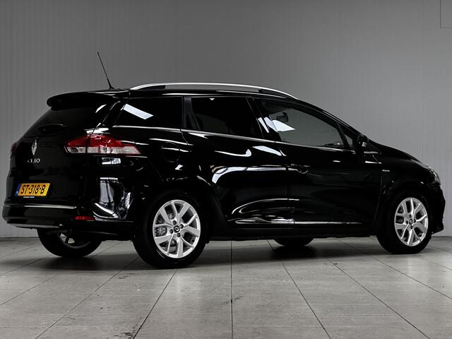 Renault CLIO Estate 0.9 TCe Limited/ Keyless/ Navi/ Airco/ Cruise/ Elek. pakket/ Isofix/ Bluetooth/ Armsteun/ Multi. LEDER. Stuur/ 16'' LMV/ Mistl./ PDC/ Extra getint glas/ Chroom/ Dakrails.