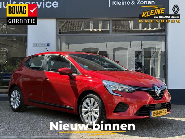 Renault CLIO V 1.6 E-Tech Hybrid 145 Evolution Dealeronderhouden | All seasonbanden | Parkeersensoren voor + achter | Premium kleur rouge flamme | Armsteun | Easylink navigatiesysteem | Apple Carplay/Android Auto