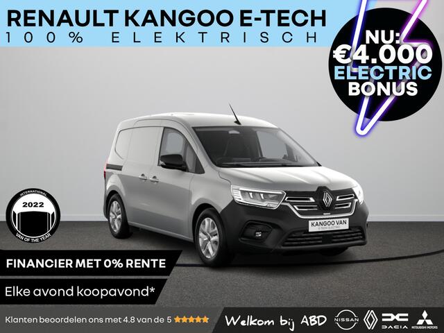Renault KANGOO E-TECH Gesloten Bestel L2H1 44kWh 120 1AT Advance | Cruise control en snelheidsbegrenzer | Elektrisch bedienbare ramen (met sneltoets bestuurderszijde) | Elektronisch geregelde airconditioning