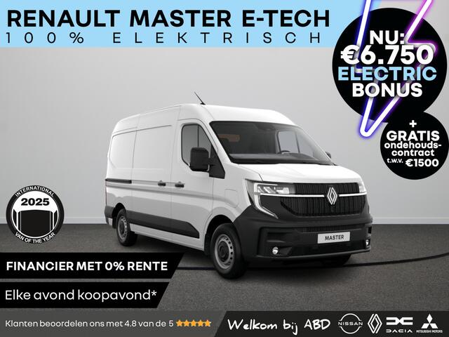 Renault MASTER Gesloten Bestel L2H2 T35 E-TECH Electric 140 Long Range 1AT Advance | Achteruitrijcamera | C-Shape LED dagrijverlichting | Elektronisch geregelde airconditioning
