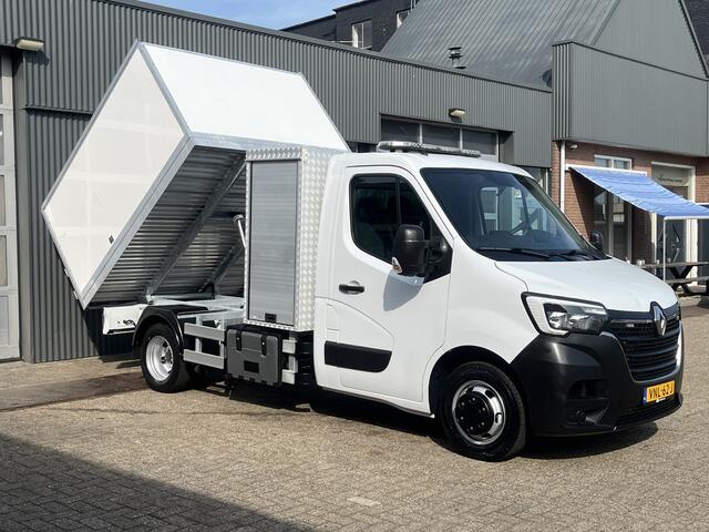 Renault MASTER 2.3 dCi 145pk N1 Kipper Snipperopbouw Snipperwagen Gereedschapskist Trekhaak 3000kg trekgewicht 3-Persoons Openlaadbak Pick-up Kieper Boomverzorging Airco Cruise controle Telefoonverbinding Euro 6