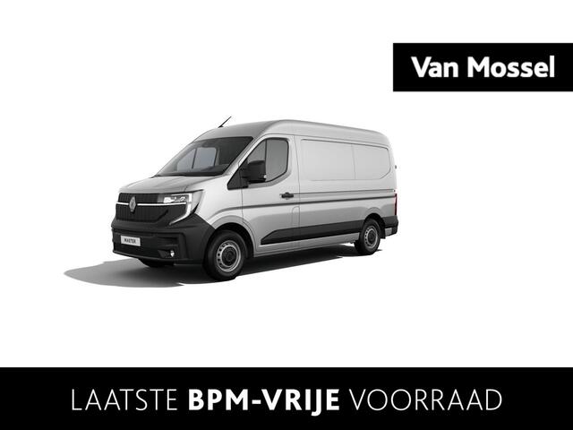 Renault MASTER T35 2.0 dCi 130 L2H2 Advance | Nieuw | BPM-vrij | Rijklaarprijs | openR link navigatiesysteem met 10\" touchscreen | Google-integratie en Google Maps | vierseizoenbanden met spatschermen | trekhaak en op- en ombouw module | houten laadvloer en polypro zijwandbekleding in de laadruimte,achteruitrijcamera,rear step | geintegreerde opstap in de achterbumper | reservewiel |