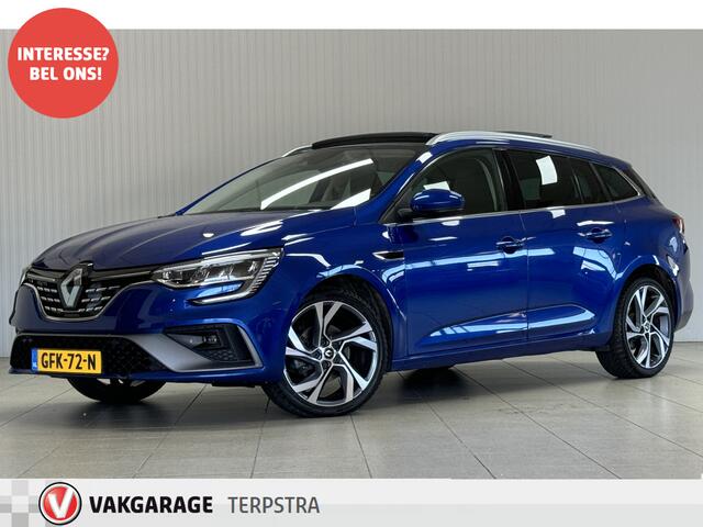Renault MEGANE Estate 1.3 TCe R.S. Line/ 141pk!/ 18'' LMV/ Camera/ Panorama-Dak/ Apple + Android/ Stoelverw./ LED Koplampen/ Schaalstoelen/ Keyless/ DAB+/ Groot Navi/ Bluetooth/ Multi. Sportstuur/ PDC V+A/ Extra getint glas.