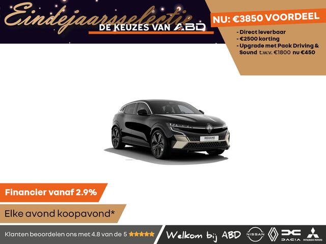 Renault MEGANE E-Tech Iconic Comfort range | Adaptive Vision LED koplampen met geïntegreerde mistlampfunctie | Elektrisch verwarmbare voorstoelen | Elektronisch geregelde airconditioning met 2 klimaatzones