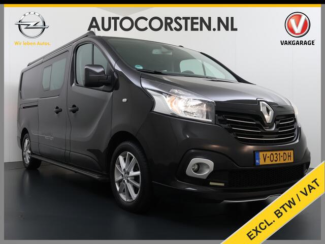 Renault TRAFIC DCi 146PK L2H1 D.C. Leer Formula Edition Dubbele Cabine 6-Pers. EURO6 Camera Navi ECC Cruise Control Trekhaak Pdc T29 1.6DCi 2X Schuifdeur Lat om Lat Betonplex Vloer Lmv 17" Regen-Lichtsensor Achterdeuren 2.000kg trekvermogen Origineel Nederlands Zeer com