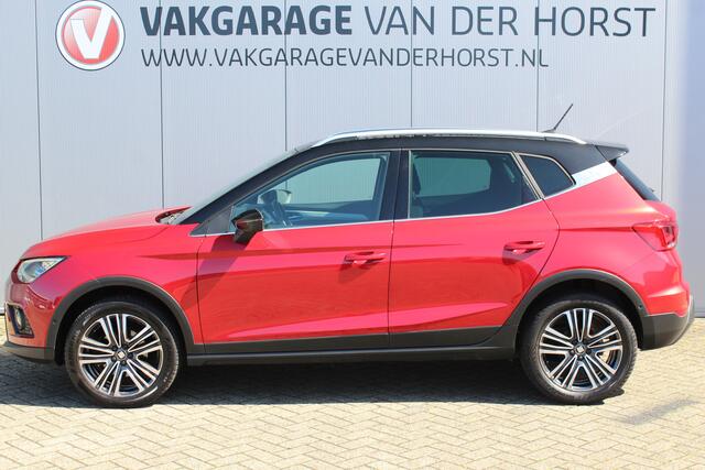 Seat Arona 1.0-115pk TSI Xcellence Business Intense AUTOMAAT ! Gun uzelf het plezier en comfort van een automaat ! Autm. airco dual, cruise cntrl, LM wielen, keyless entry-keyless go, camera, parkeersensoren v en a, dodehoek ass., LED verl., navigatie, telefoonvoorb