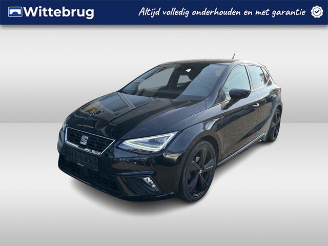 Seat IBIZA 1.0 TSI DSG FR Black Edition / AUTOMAAT/ BLACK EDITION/ KEYLESS/ 18" LMV/ FULL LED/ CRUISE/ DIGITAL DASH/ CLIMA/ PARK. SENSOREN + CAMERA/ RIJ-MODI/ FULL LINK/ NAVI/ DAB RADIO/ BLUETOOTH/ STOELVERWARMING