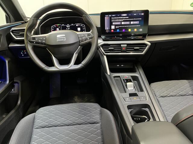 Seat LEON 1.4 TSI eHybrid PHEV FR Business Intense / AUTOMAAT/ PANO/ DCC/ CAMERA/ PARK. SENSOREN/ DODE HOEK/ FULL LINK/ STOEL-STUURVERWARM./ KEYLESS/ ADAPT. CRUISE/ TRAVEL ASSIST/ NAVI/ CLIMA/ DAB/ 18" LMV