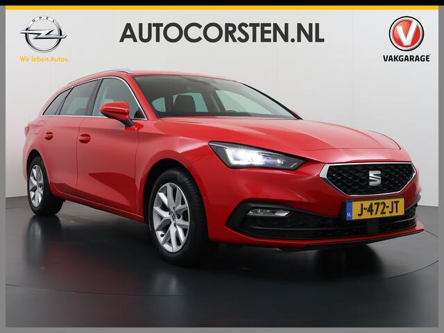 Seat LEON Sportstourer 1.5T 131pk NWE Model Trekhaak Camera Adaptive-Cruise Navi Ecc Virtual Cockpit Apple Carplay/Android Auto Pdc Style Launch Edition Lmv Led DAB Keyless Isofix Front assist Regensensor Bluetooth Rijstrooksensor 1e Eigenaar Origineel Nederlandse 