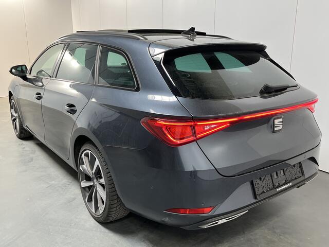 Seat LEON Sportstourer 1.4 TSI eHybrid PHEV FR Business Intense / AUTOMAAT/ PANO/ ALCANTARA/ CAMERA/ PARK. SENSOREN/ MEMORY SEATS/ DCC/ ELEK. ACHTERKLEP/ DODE HOEK/ KEYLESS/ LED/ STOEL-STUURVERWARM./ FULL LINK/ ADAPT. CRUISE/ NAVI/ CLIMA/ DAB/ 18" LMV