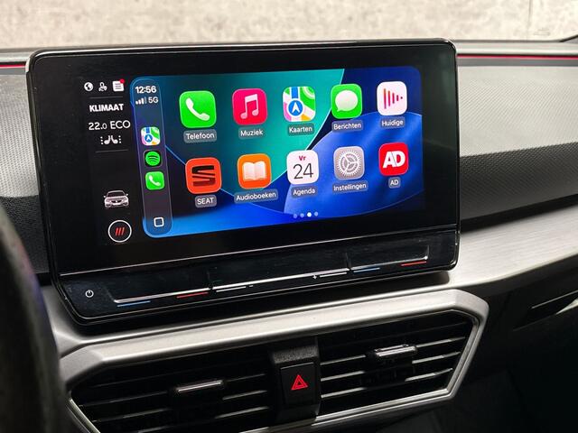 Seat LEON 1.4 TSI eHybrid PHEV FR 204Pk Automaat (APPLE CARPLAY, GROOT NAVI, STUUR/STOELVERWARMING, CAMERA, SPORTSTOELEN, ZWART HEMEL, GETINT GLAS, ADAPTIVE CRUISE, NIEUWE APK, NIEUWSTAAT)