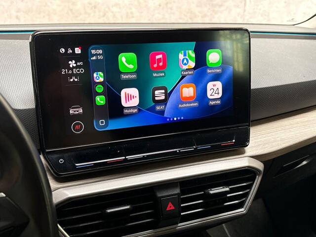 Seat LEON 1.4 TSI eHybrid PHEV FR Intense 204Pk Automaat (APPLE CARPLAY, GROOT NAVI, MEMORY SEAT, STUUR/STOELVERWARMING, CAMERA, GETINT GLAS, KEYLESS, NIEUWSTAAT)