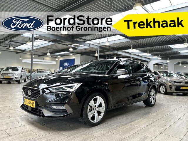 Seat LEON Sportstourer 1.5 TSI e-Hybrid 204pk FR Business PHEV | Trekhaak | Stoel- en stuurwiel verwarming | Adapt. Cruise | Camera | 1/2 leer | Fabrieksgarantie t/m 05-2028 |