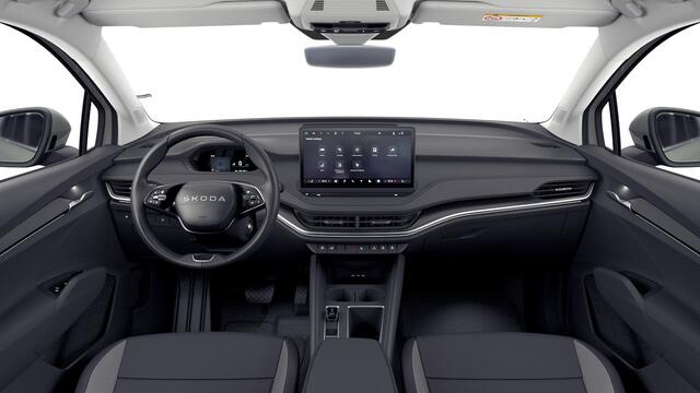 Skoda Elroq 82 Elektromotor 286 1AT Intro Alpha Automaat | Mechanisch wegklapbare trekhaak | LED interieurverlichting inclusief sfeerverlichting met keuze uit verschillende kleuren | Airconditioning automatisch, 2-zone (Climatronic) | KESSY (Keyless Entry and Start s