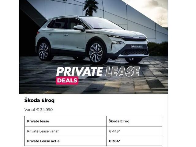 Skoda Elroq Selection Elektromotor 125 kW / 170 PK SUV | PRIVATELEASE 384,- PER MAAND!! | 1500,- INRUILPREMIE!!| 2025 rijden!