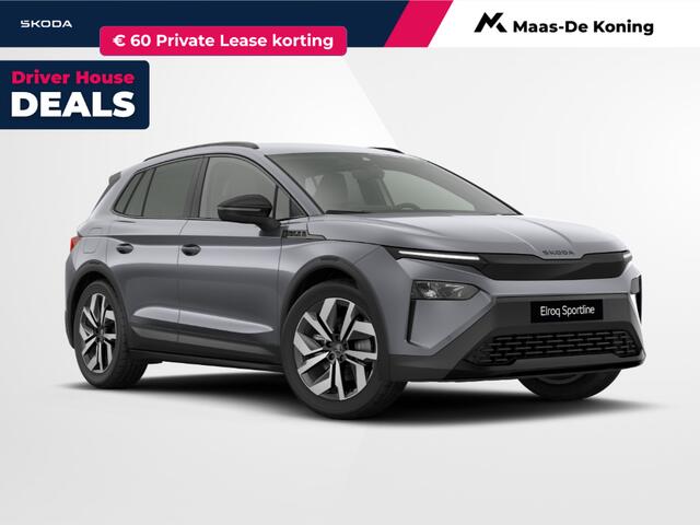 Skoda Elroq Sportline Elektromotor 150 kW/204 PK SUV | Graphite Grey | 20 inch Vega Velgen | Private lease v.a. ¤481,- p/m | ¤1500,- inruilpremie