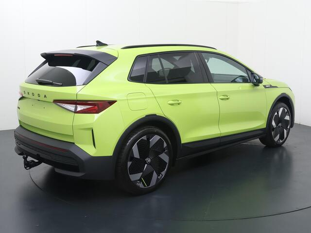 Skoda Elroq 85X RS 340 PK 4X4 | Mamba Green | Trekhaak | Rondomzicht camera | 21" lichtmetalen velgen | Warmtepomp |