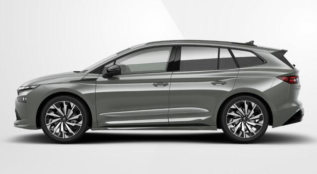 Skoda Enyaq iV 85 Sportline | Trekhaak | Panoramadak | Head up display | Canton | 21" lichtmetaal | 360° camera | Verwarmde voorruit en achterbank |