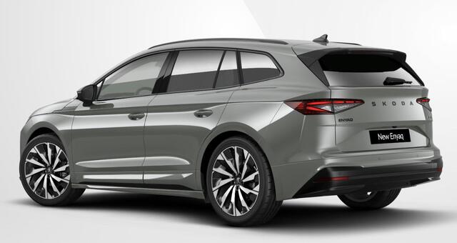 Skoda Enyaq iV 85 Sportline | Trekhaak | Panoramadak | Head up display | Canton | 21" lichtmetaal | 360° camera | Verwarmde voorruit en achterbank |