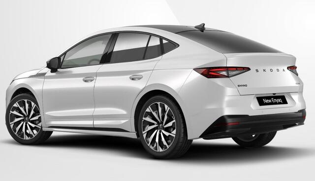 Skoda Enyaq iV Sportline Elektromotor 210 kW / 286 PK SUV Elektri | Trekhaak | Panorama dak | Head up | Canton | Dynamic Chassis Control | 360° camera | Stoelmassage | Verwarmde voorruit en achterbank | 21" lichtmetaal |
