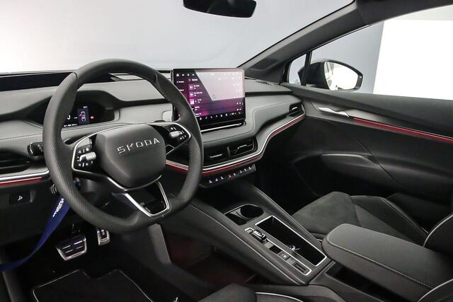 Skoda Enyaq iV 85 Sportline 286pk Automaat Trekhaak, Panoramadak, Warmtepomp, 360 camera, CANTON audio, Adaptive cruise control, Navigatie, LED matrix koplampen, Elektrische achterklep