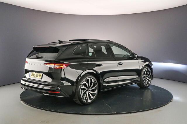 Skoda Enyaq iV 85 Sportline 286pk Automaat Trekhaak, Panoramadak, Warmtepomp, 360 camera, CANTON audio, Adaptive cruise control, Navigatie, LED matrix koplampen, Elektrische achterklep