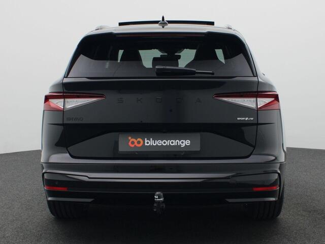 Skoda Enyaq iV 85 Sportline 77KW 286PK Pano-Schuifkanteldak, Warmtepomp, Achteruitrijcamera, Navigatie, Keyless, Matrix-LED, Stoel-Stuurverwarming, Trekhaak, 20" LM Velgen