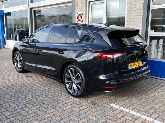 Skoda Enyaq iV 60 Sportline / CAMERA/ PARK. SENSOREN/ DODE HOEK/ CRYSTAL LIGHTING/ STOEL-STUURVERWARM./ KEYLESS/ ELEK. ACHTERKLEP/ ADAPT. CRUISE/ SMARTLINK/ NAVI/ CLIMA/ DAB/ 20" LMV