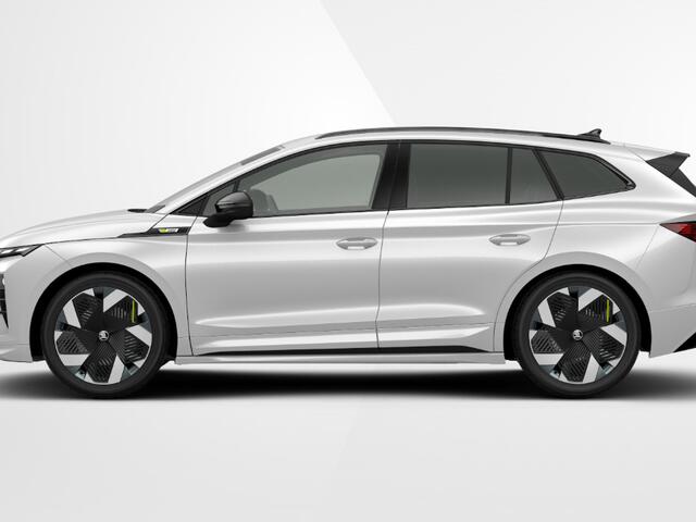 Skoda Enyaq iV RS Elektromotor 250 kW / 340 PK SUV Interieur 'RS Suite zwart' | 21" Vision velgen | Panorama-schuif-/kanteldak | | Business Upgrade Advanced | Trekhaak | Inruilpremie ¤3000,-