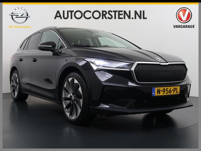 Skoda Enyaq iV 80 SOH 92% Trekhaak Lmv 21" Stoel+Stuurverwarming Matrix Led Camera Apple Carplay Android Auto Navi Ecc Cruise Control Pdc Draadloze telefoonlader Keyless Advanced Privacy Glas Led Isofix DAB Comfort+Klimaat+Licht Pakket 1.000KG Trekgewicht 1e Eigenaar Or