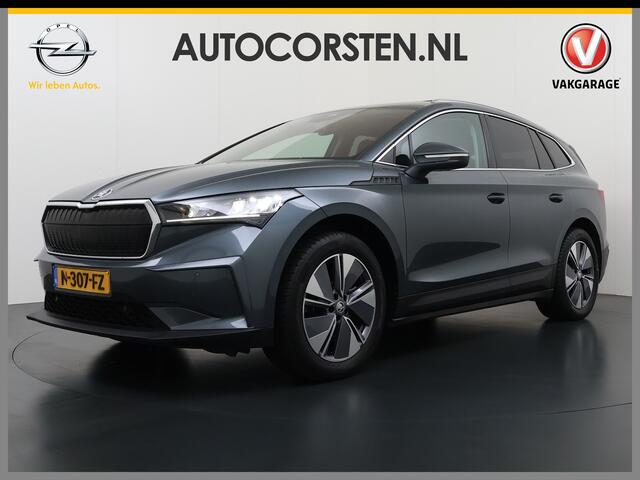 Skoda Enyaq iV 80 Leer Pano-Dak/SchuifDak SOH 93% Trekhaak Camera Navi Ecc Apple Carplay Android Auto Pdc Cruise Control Privacy Glas Led DAB Stuur+Stoel+a-Bankverwarmd Elek.Achterklep Lane Assist Keyless Luxus 1e Eigenaar Origineel Nederlandse Auto Dealeronderhouden 1.