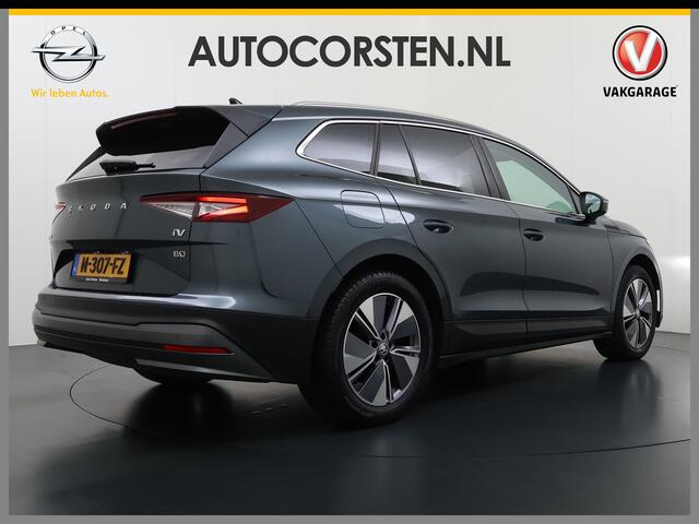 Skoda Enyaq iV 80 Leer Pano-Dak/SchuifDak SOH 93% Trekhaak Camera Navi Ecc Apple Carplay Android Auto Pdc Cruise Control Privacy Glas Led DAB Stuur+Stoel+a-Bankverwarmd Elek.Achterklep Lane Assist Keyless Luxus 1e Eigenaar Origineel Nederlandse Auto Dealeronderhouden 1.