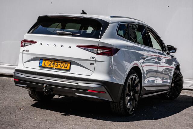 Skoda Enyaq iV 80 204 pk First Edition Trekhaak/ Warmtepomp/ Lederen int./ Stuur+stoelverwarming/ Elek. achterklep/ Blindspot