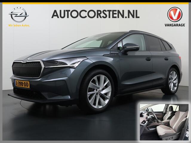 Skoda Enyaq iV 60 First Edition Adap.Cruise Stuur+Stoelverwarming Camera 3-Zone Ecc Elek.Stoel+Memory Apple Carplay Android Auto Navi Pdc SOH 90% Keyless Advanced Matrix-Led Privacy Glas Lmv 20" DAB P-Assist Dodehoek detector Rijstrooksensor Origineel Nederlandse Auto