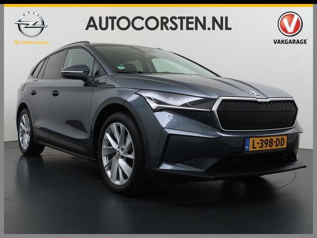 Skoda Enyaq iV 60 First Edition Adap.Cruise Stuur+Stoelverwarming Camera 3-Zone Ecc Elek.Stoel+Memory Apple Carplay Android Auto Navi Pdc SOH 90% Keyless Advanced Matrix-Led Privacy Glas Lmv 20" DAB P-Assist Dodehoek detector Rijstrooksensor Origineel Nederlandse Auto